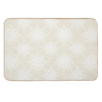 Lace Snowflakes on Cream  Easy To Clean Bath Mat