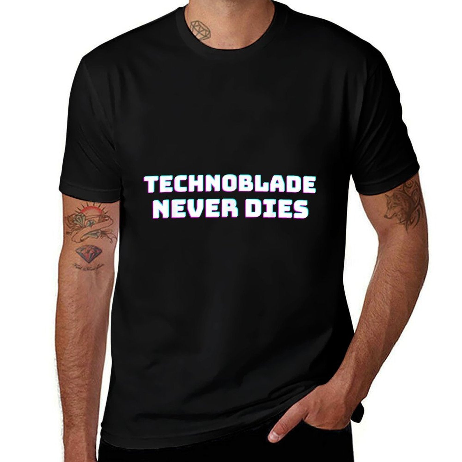 Technoblade Never Dies Funny Meme  Oversized Silhouette T-Shirt