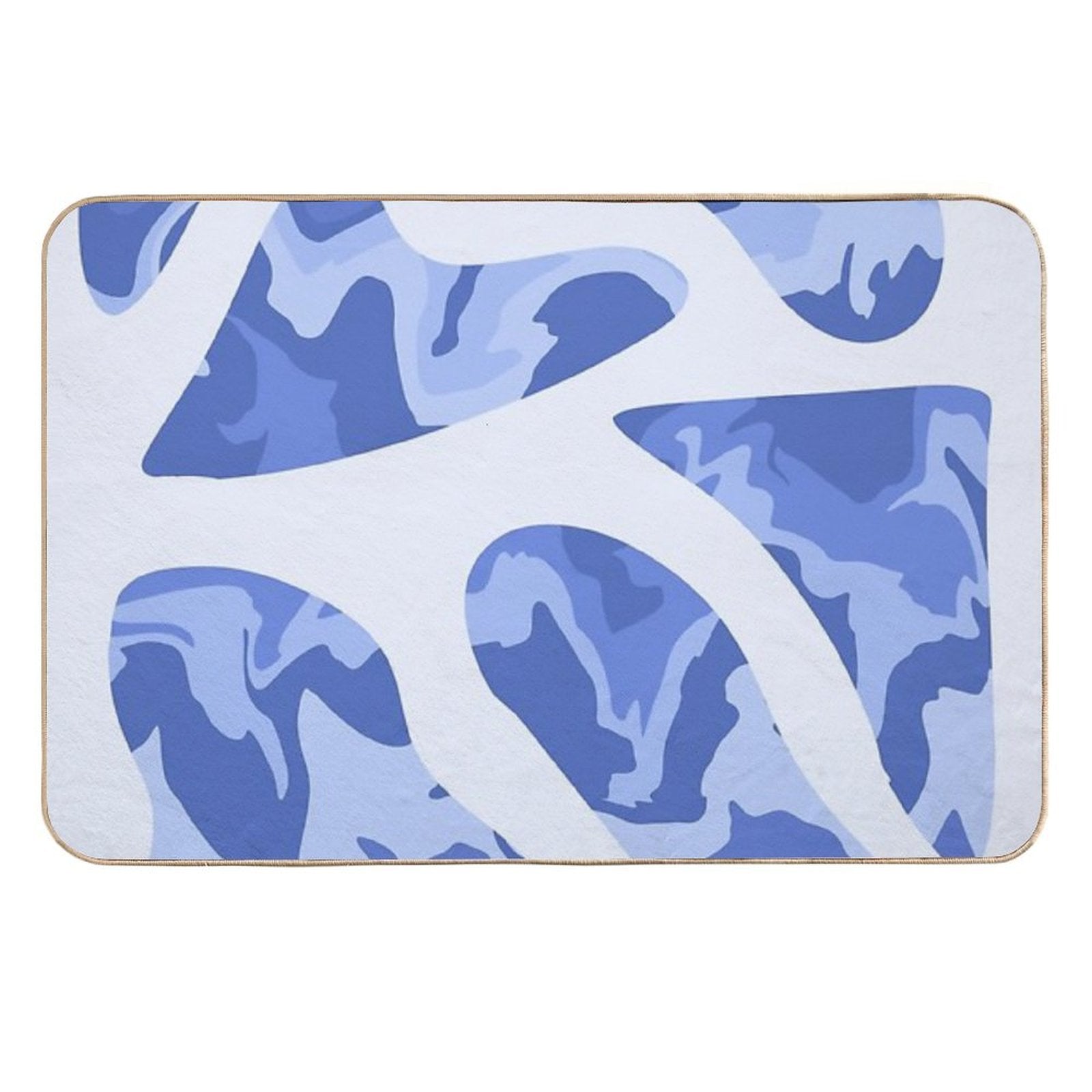 Swirly Blue Retro Splash  Slip-Resistant Bath Mat