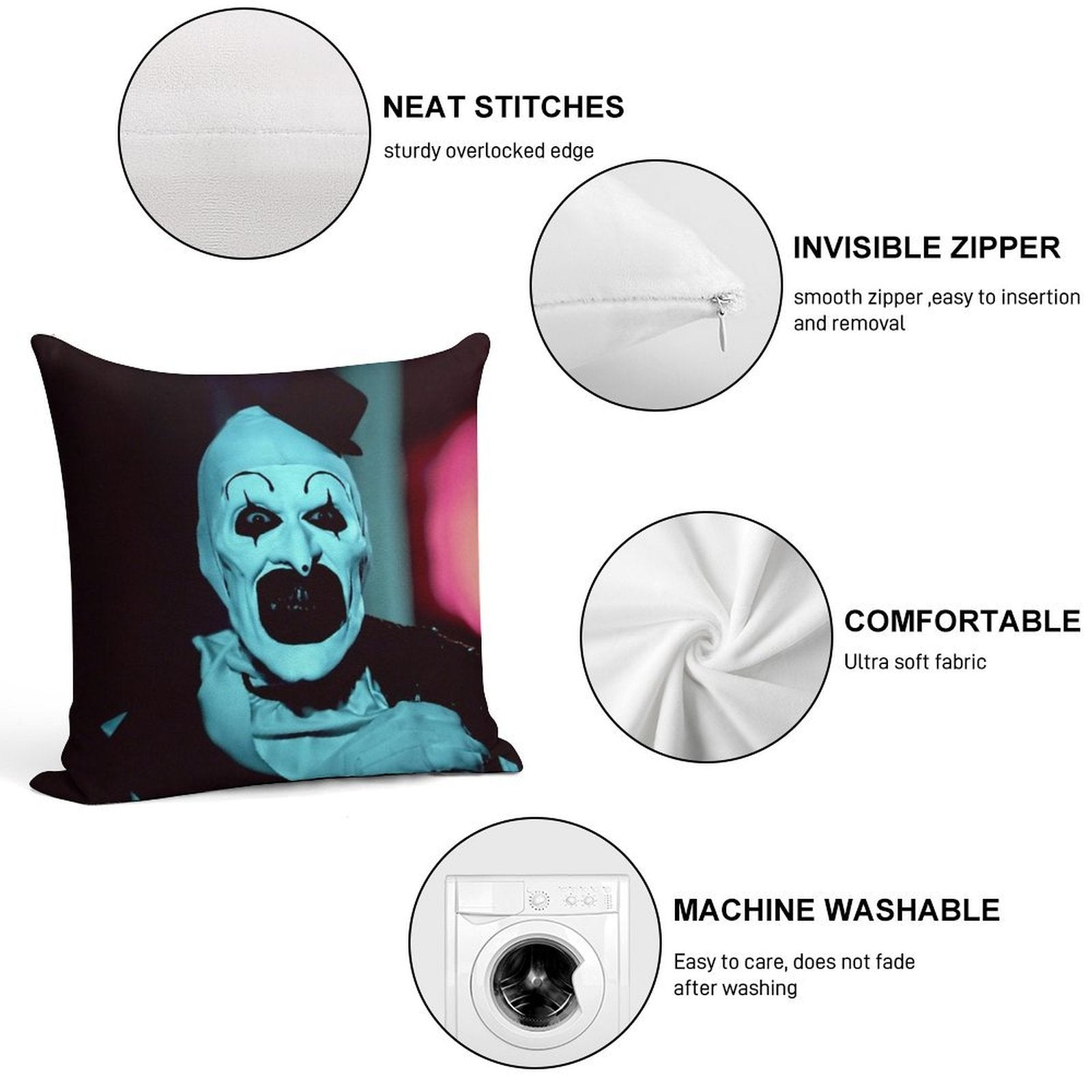 Terrifier Soft Multiple Sizes Throw Pillow
