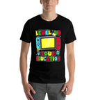 Level Up Your Education Gaming Inspired Teacher Gamers  Summer-ready Fabric T-Shirt