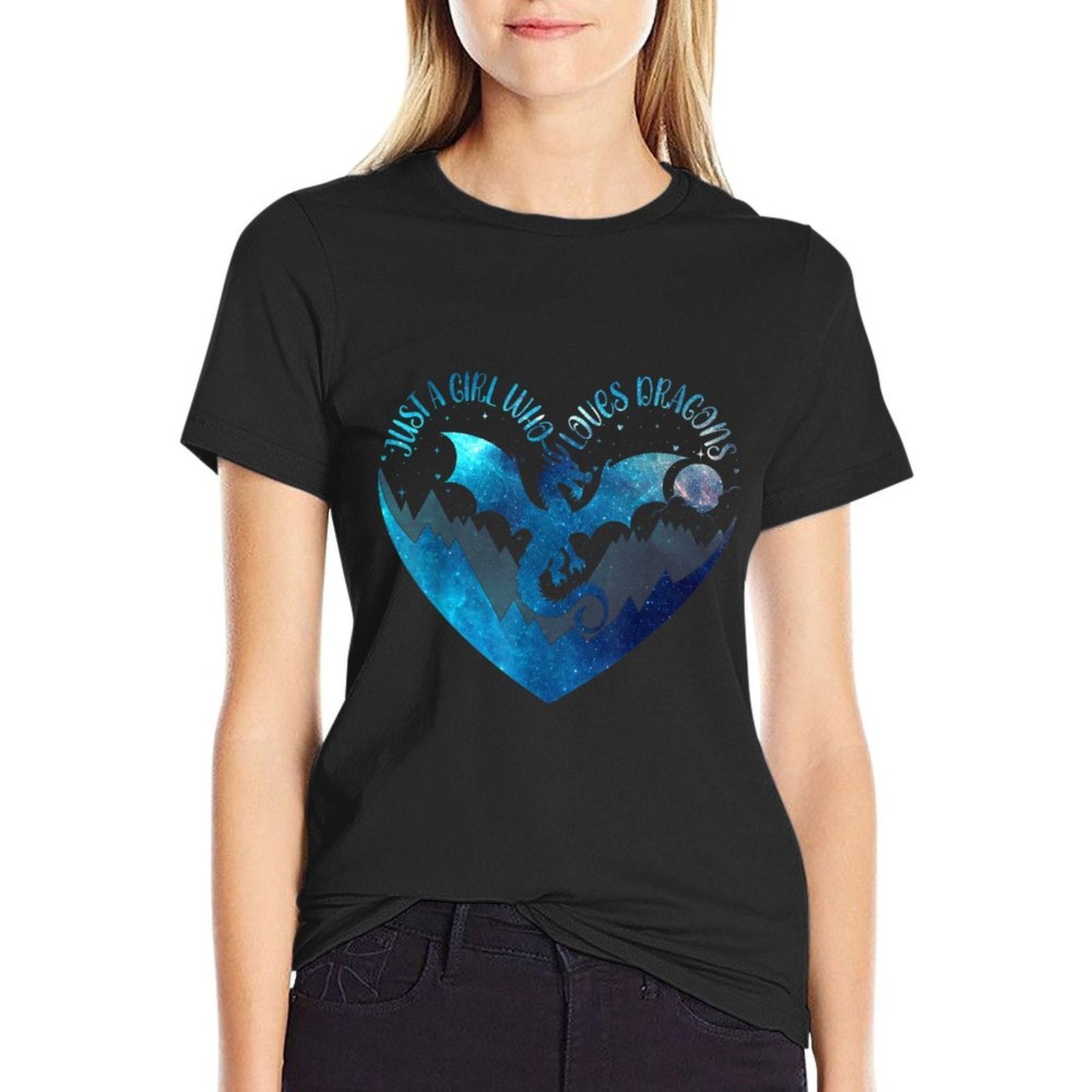 Cute Just A Girl Who Loves Dragons Cute Heart Dragon Lover  Soft T-Shirt