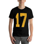 Number 17 Numbered Uniform Sports Team Jersey 17th Birthday  Ribbed Collar T-Shirt