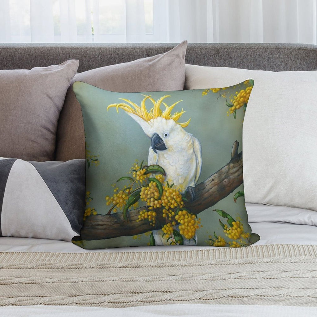 White Cockatoo Soft Ultra-Soft Texture Throw Pillow