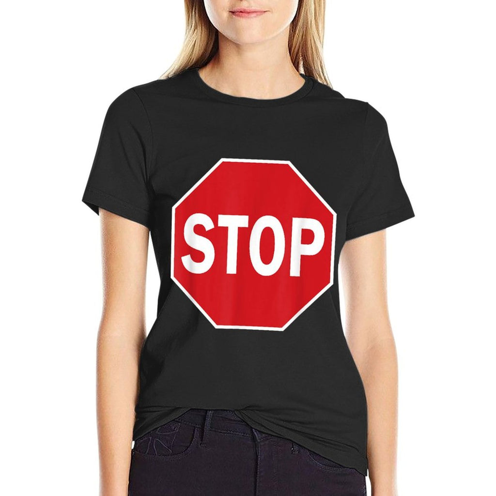 Stop Sign Gift Novelty Road Signs Halloween Outfit Comfortable T-Shirt