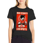 More Spaghetti Less Upsetti Funny Cat Eats Spaghetti Meme for Men Women  Soft T-Shirt