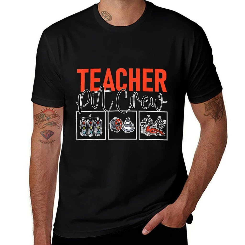Teacher Pit Crew Car Racing Race Driver Racear Lover Race  Classic T-Shirt