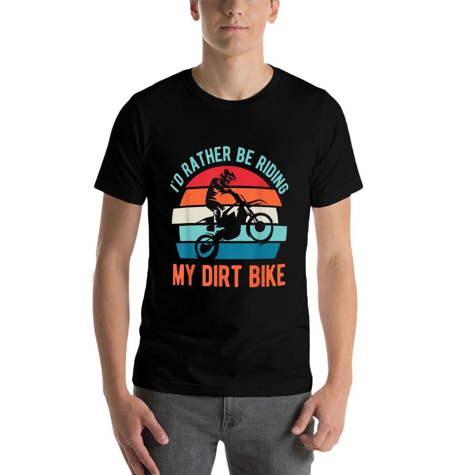 Id Rather Be Riding My Dirt Bike Funny Dirtbike Motorcycle  Polyester Blend T-Shirt