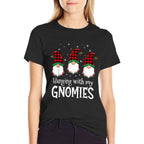 Hanging With My Gnomies Funny Red Plaid Christmas Gnome  Classic T-Shirt