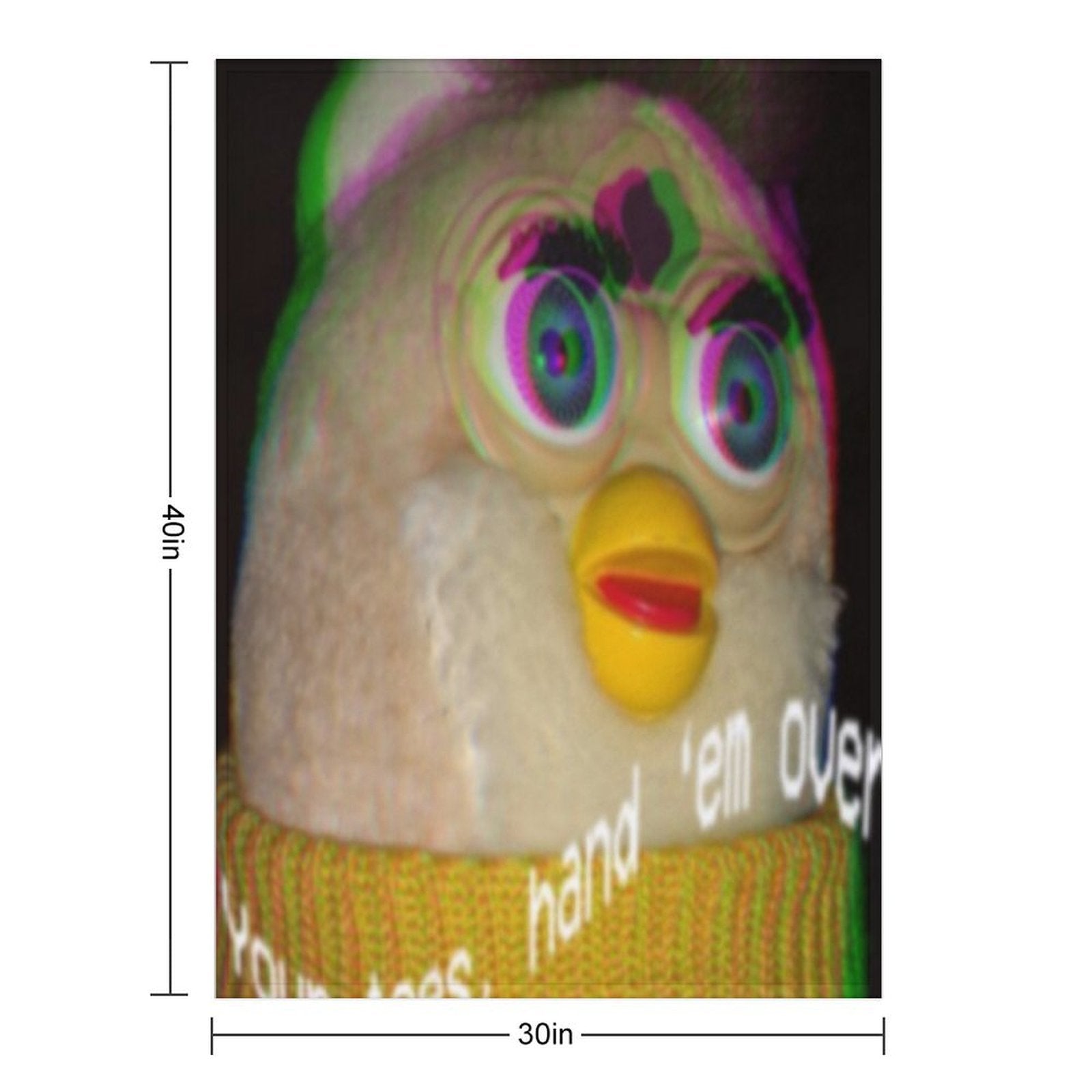 Long Furby Give Him Your Toes Anti-pilling Throw Blanket