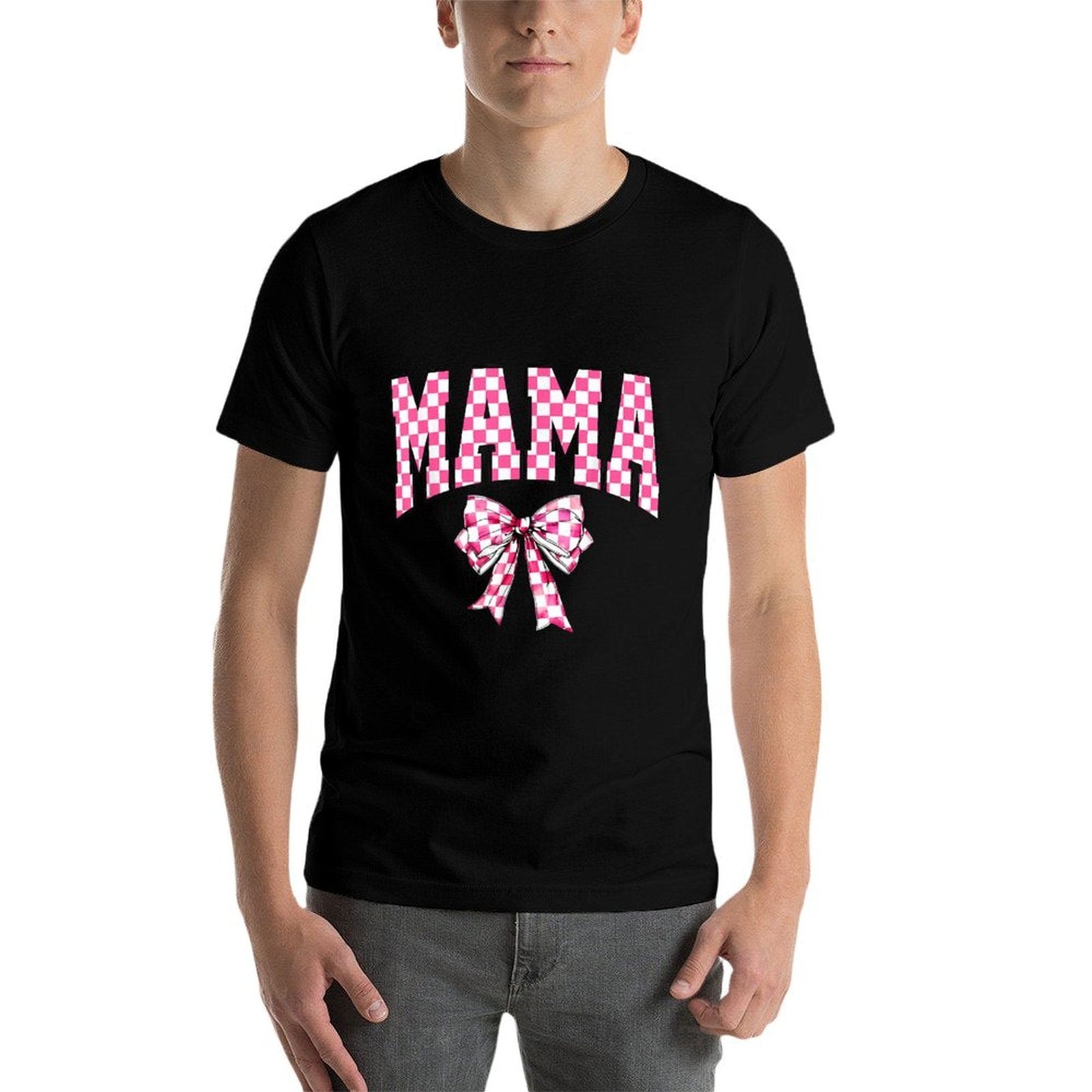 Mama Coquette Bow Mothers Day Checkered  Moisture-wicking T-Shirt