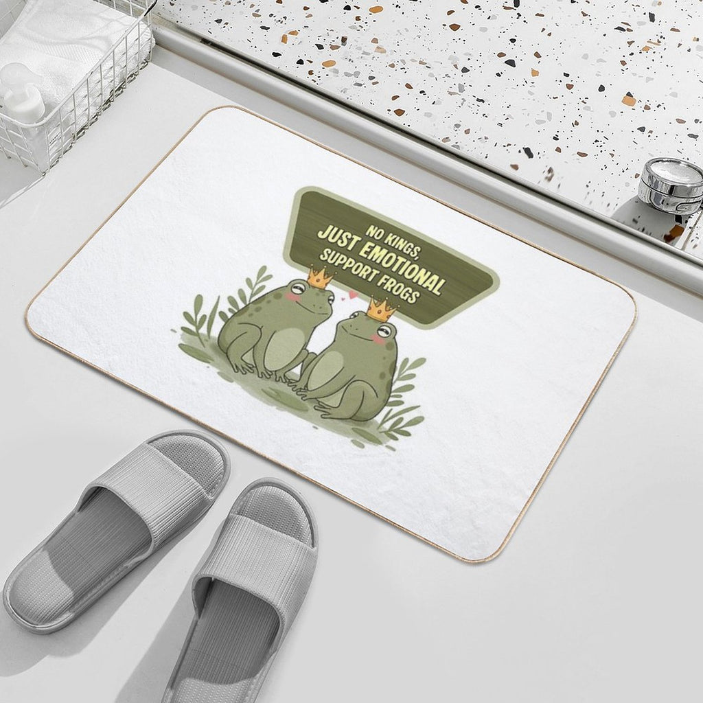No Kings, Just Emotional Support Frogs – Funny Cute Frog Design  Absorbent Bath Mat