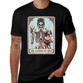 Valentines Day Dachshund Mom Tarot Card Skeleton Doxie Mama  Rolled Sleeves T-Shirt