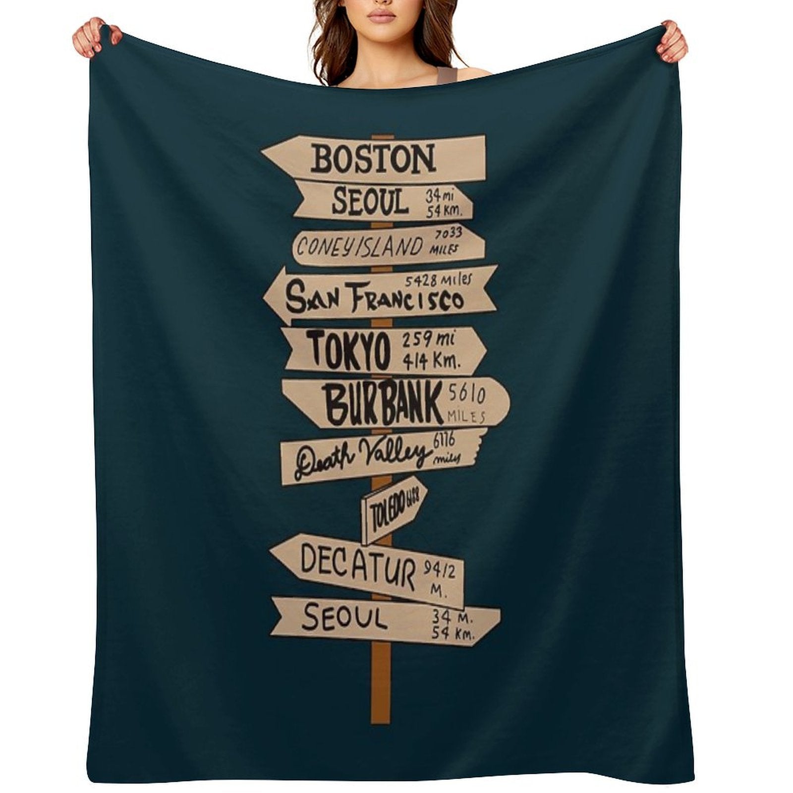 Mash Location Signpost25 Easy Care Throw Blanket