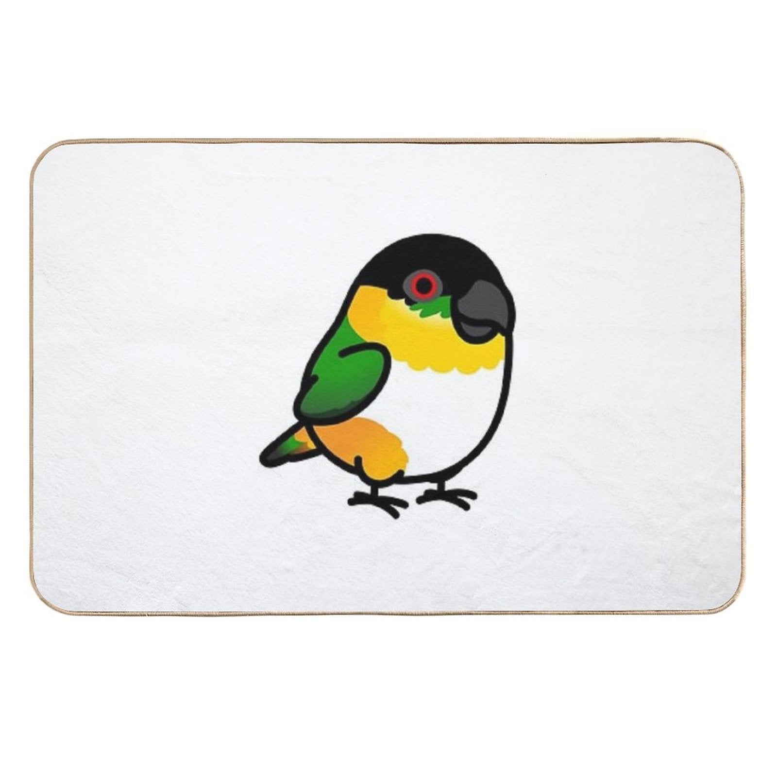 Chubby Black Headed Caique  Slip-Resistant Bath Mat
