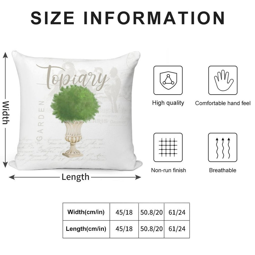 Topiary #2 Soft Reinforced Edging Throw Pillow