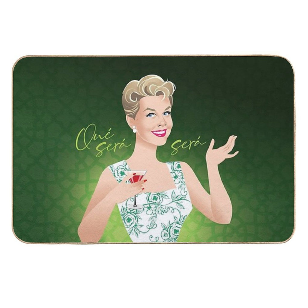 Green Flowers  Dirt-Trapping Bath Mat