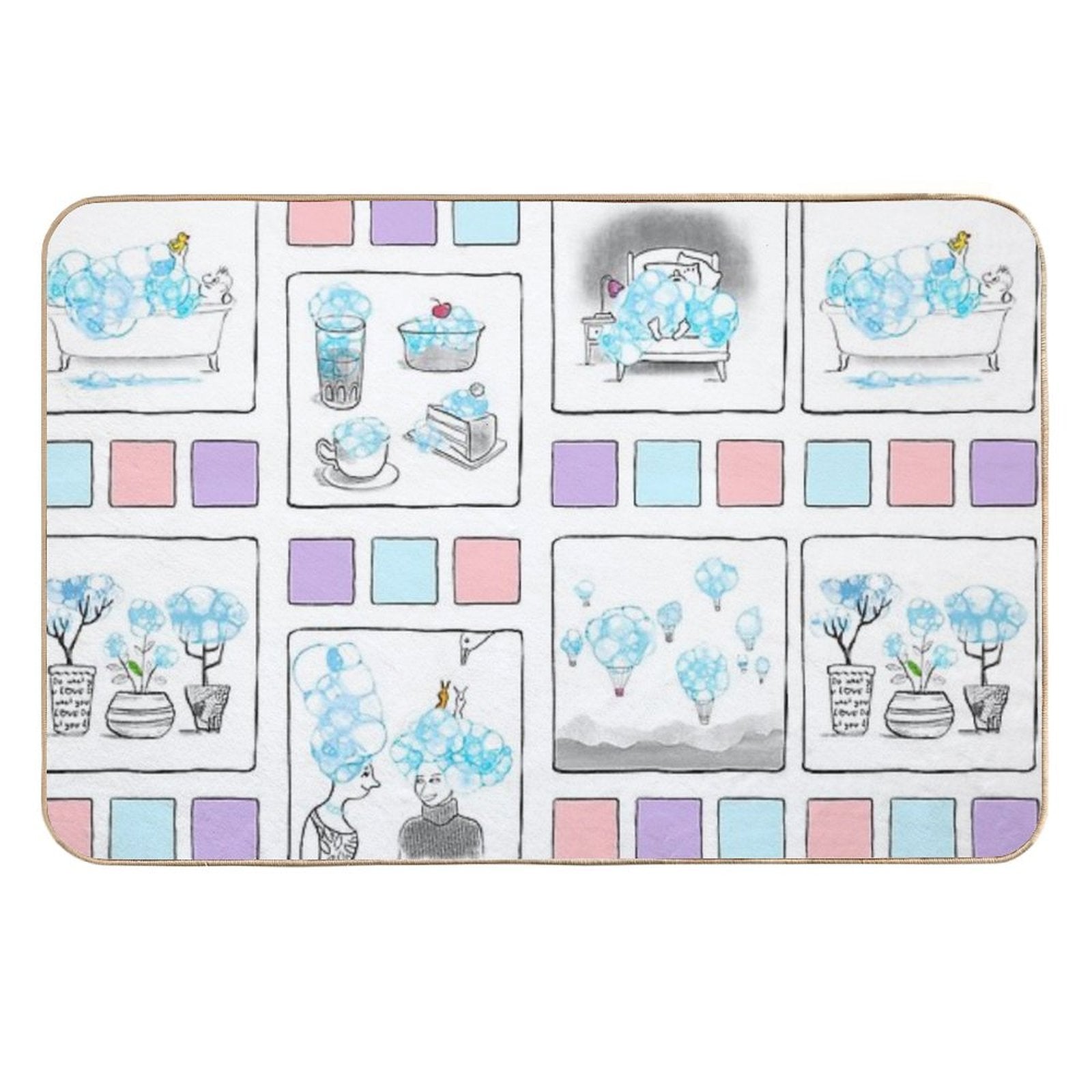 Bubble Bath And Duck  Multi-Purpose Bath Mat