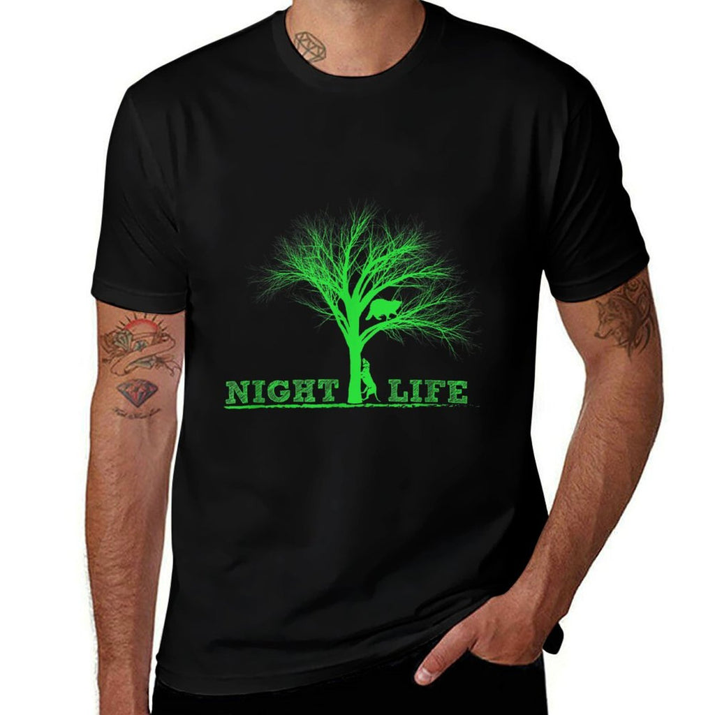 Raccoon Coon Hunting Night Life Raccoon Gifts  Tagless Design T-Shirt