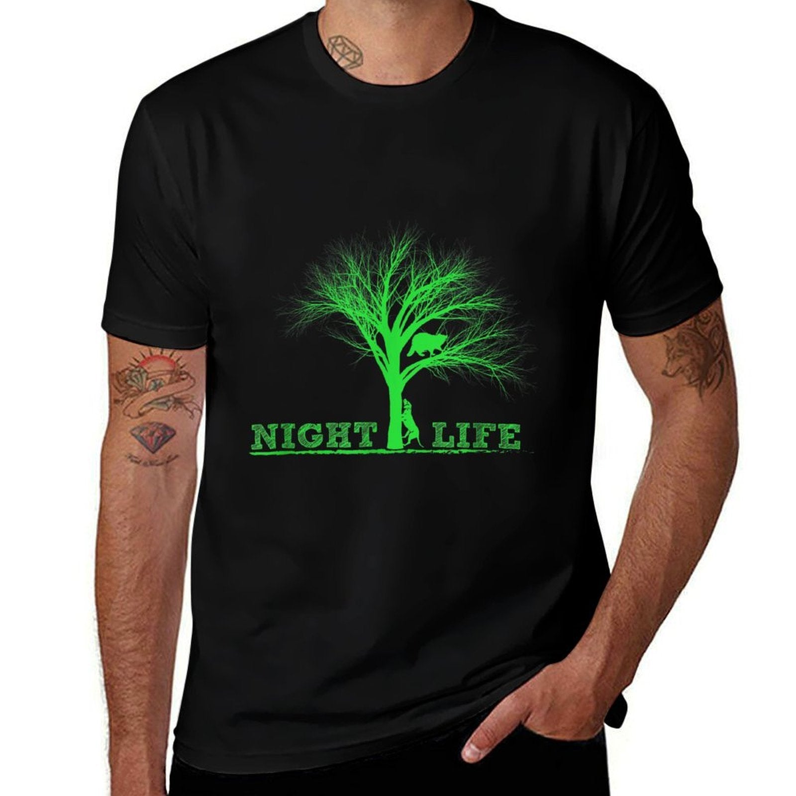 Raccoon Coon Hunting Night Life Raccoon Gifts  Tagless Design T-Shirt