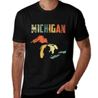 The Great Lakes Largest Water Retro Color Michigan MI Pride  Quick-drying T-Shirt