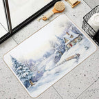 Christmas Snowy Landscape Art  Multi-Purpose Bath Mat