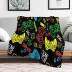 Seamless Pattern in Pixel Game Style Wrinkle-free Throw Blanket