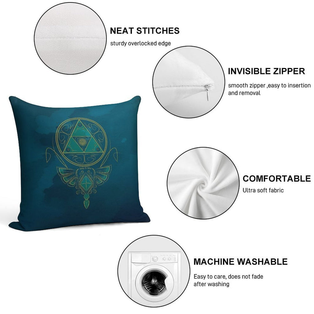 ~Blue Wisdom~ Soft Bedroom Essential Throw Pillow