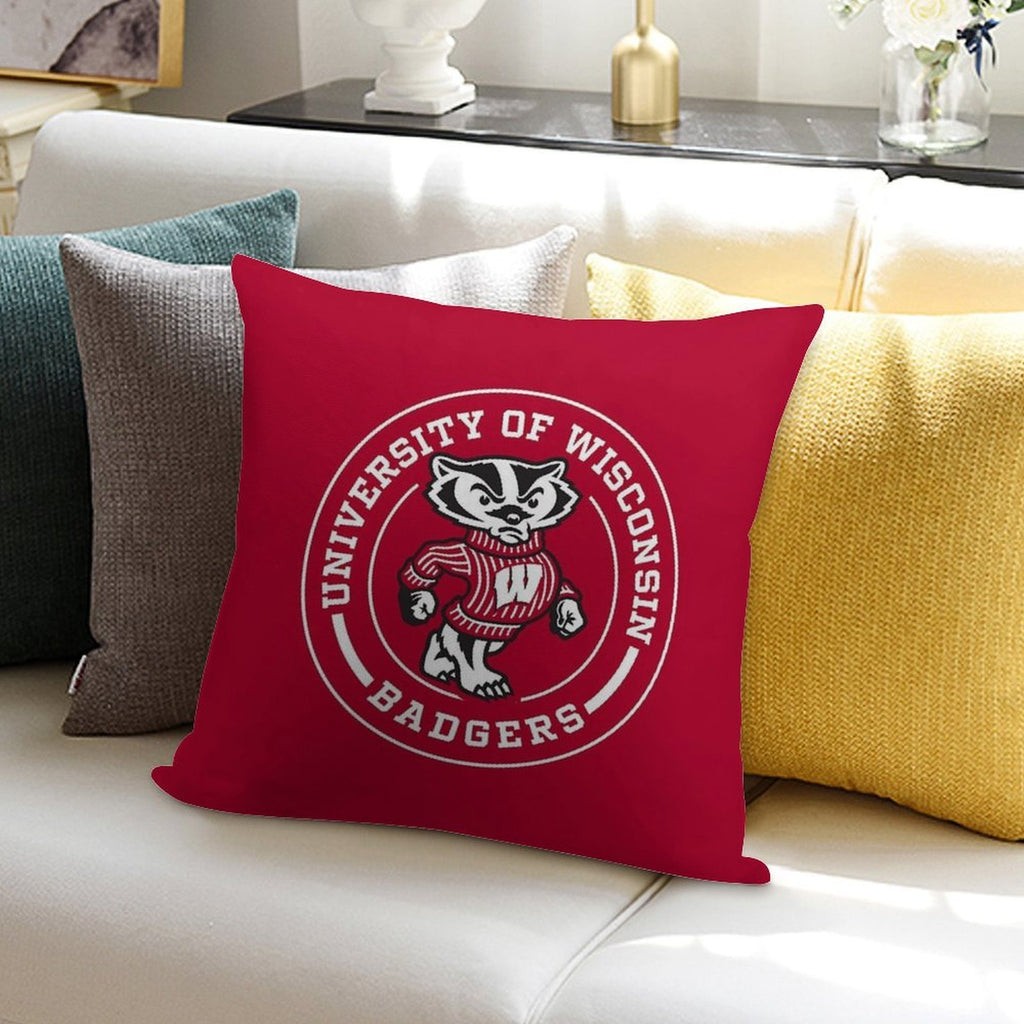UW - Madison Circle Soft Hidden Zipper Throw Pillow