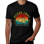 Peace Love Grilled Cheese Funny Retro  Lightweight T-Shirt