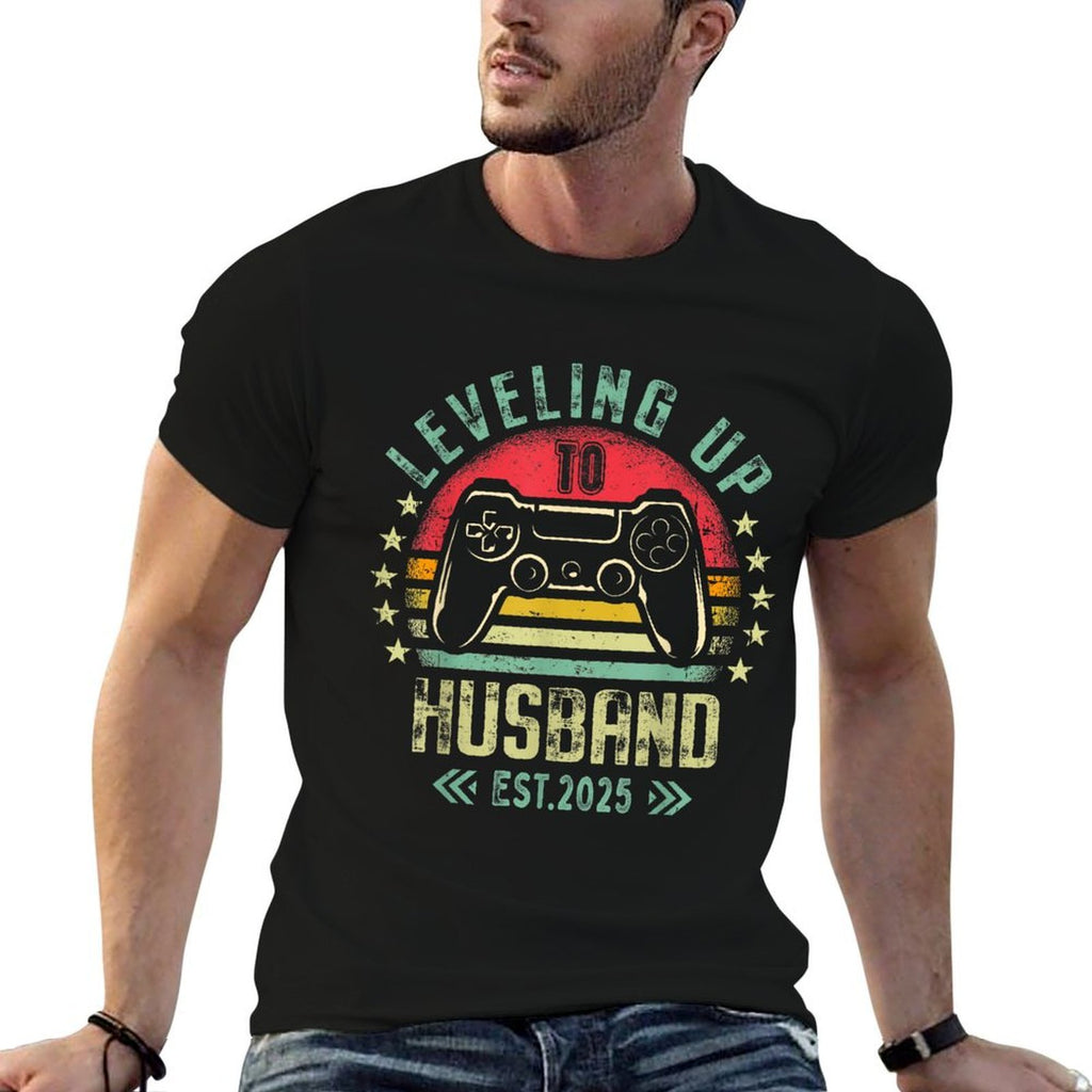 Engagement for Gamer Groom Leveling Up To Husband 2025  Soft T-Shirt