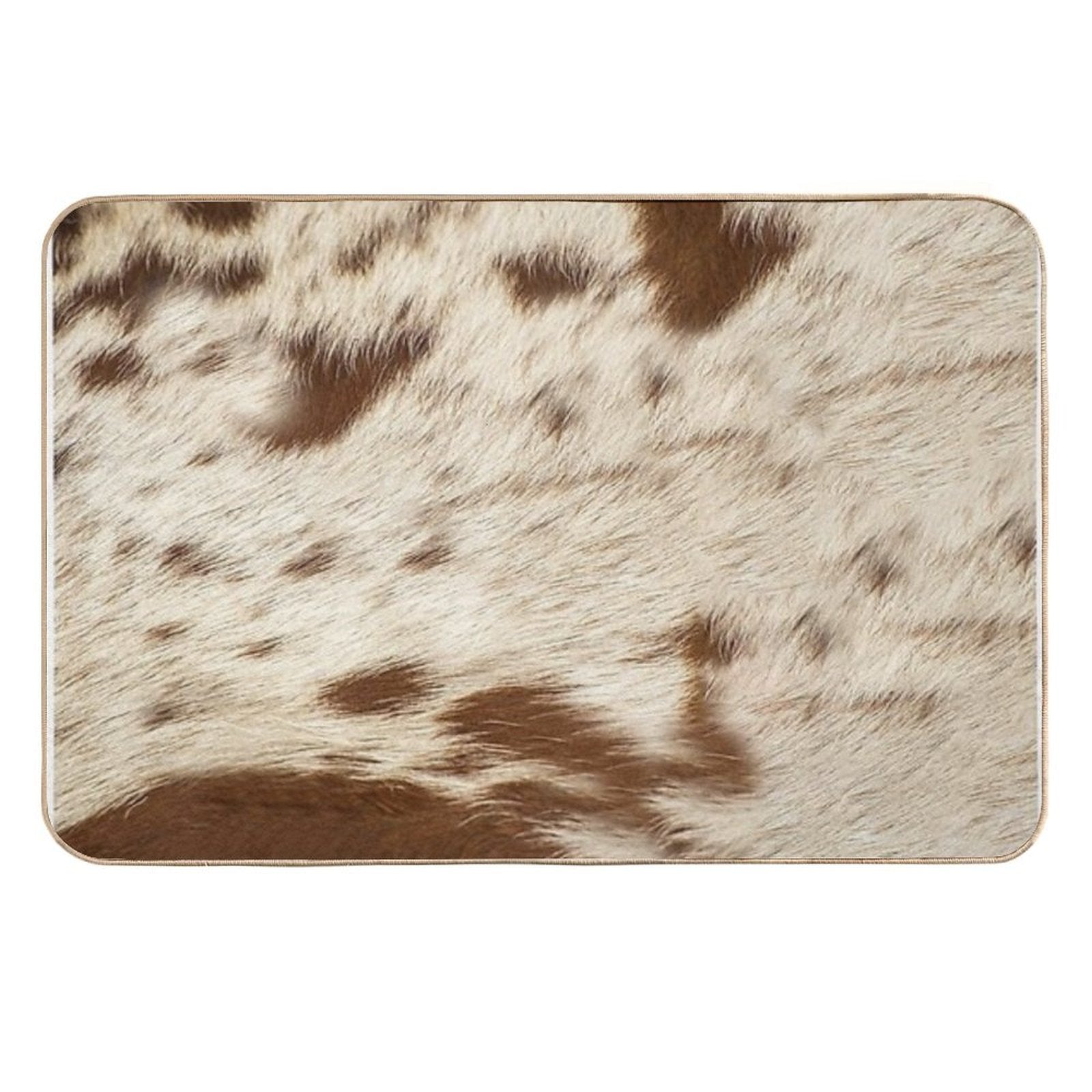 Cow Hide Brown & White  Easy To Clean Bath Mat