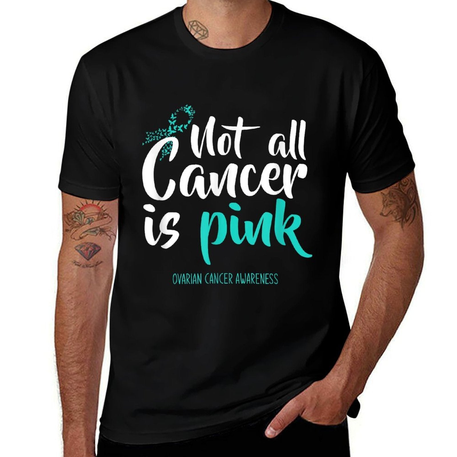 Not All Cancer Is Pink Ovarian Cancer Awareness  Polyester Blend T-Shirt