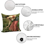 Narcissus - John William Waterhouse Soft Decorative Cover Throw Pillow