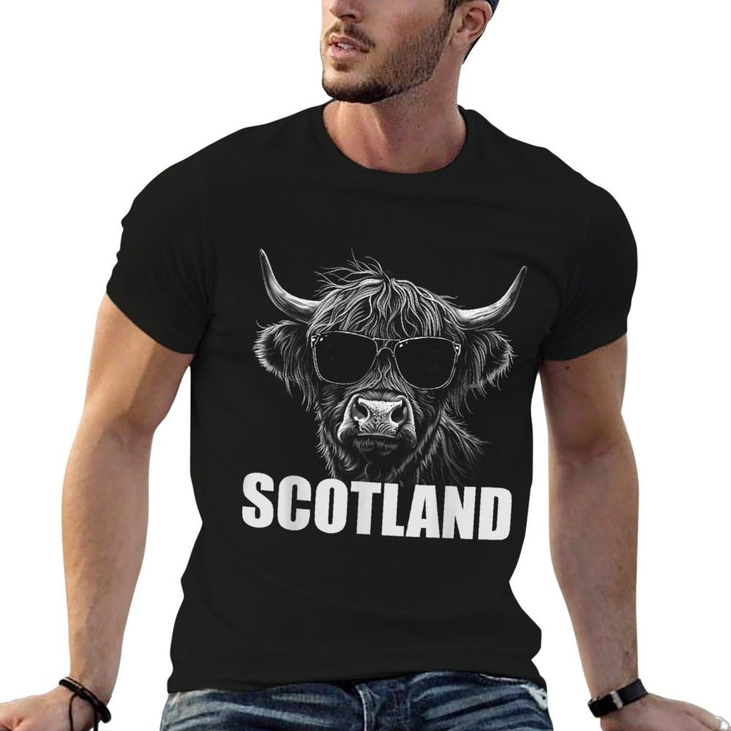 Cool Highland Cow Scotland Travel  Slim-fit Cut T-Shirt