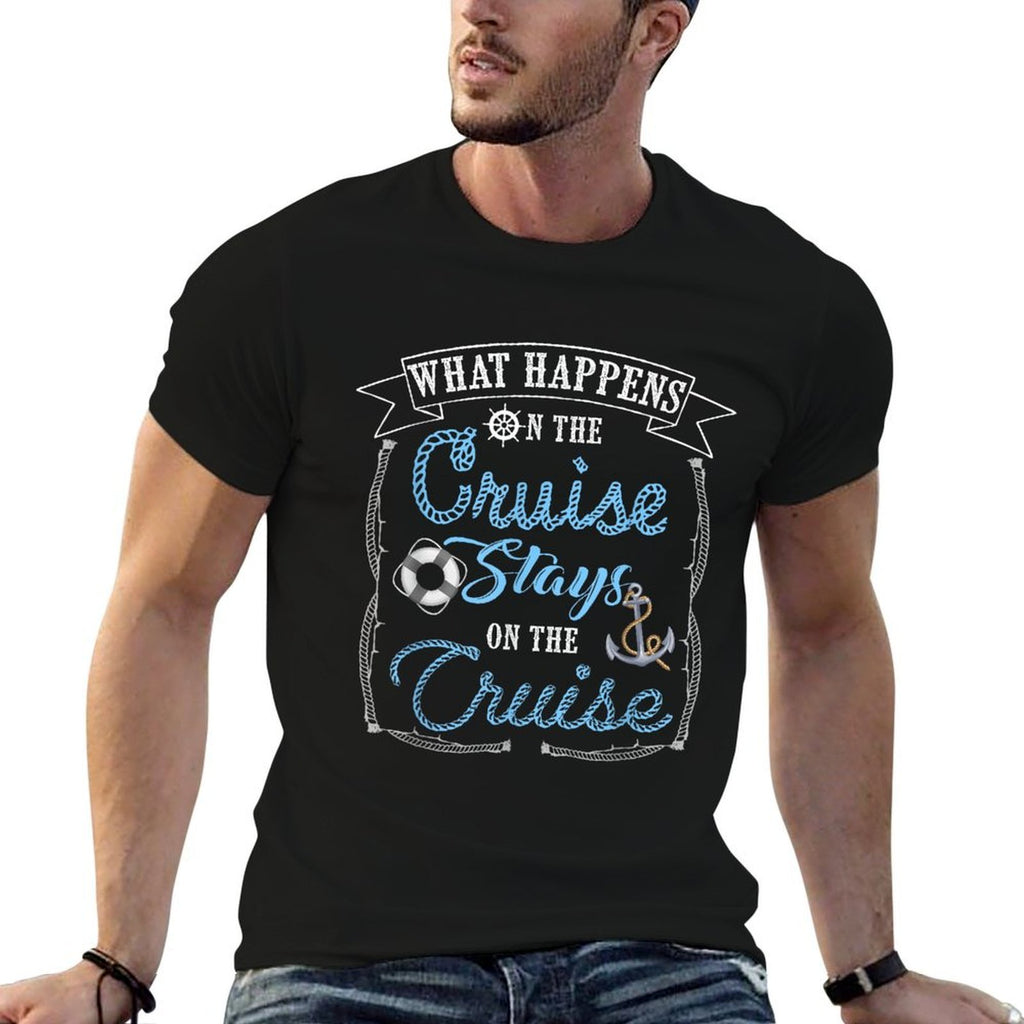 Funny Cruise Ship Vacation - What Happens Stays  Lightweight T-Shirt