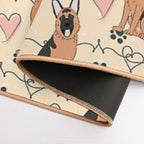 LOVE German Shepherd - Red And Black 2  Dirt-Trapping Bath Mat