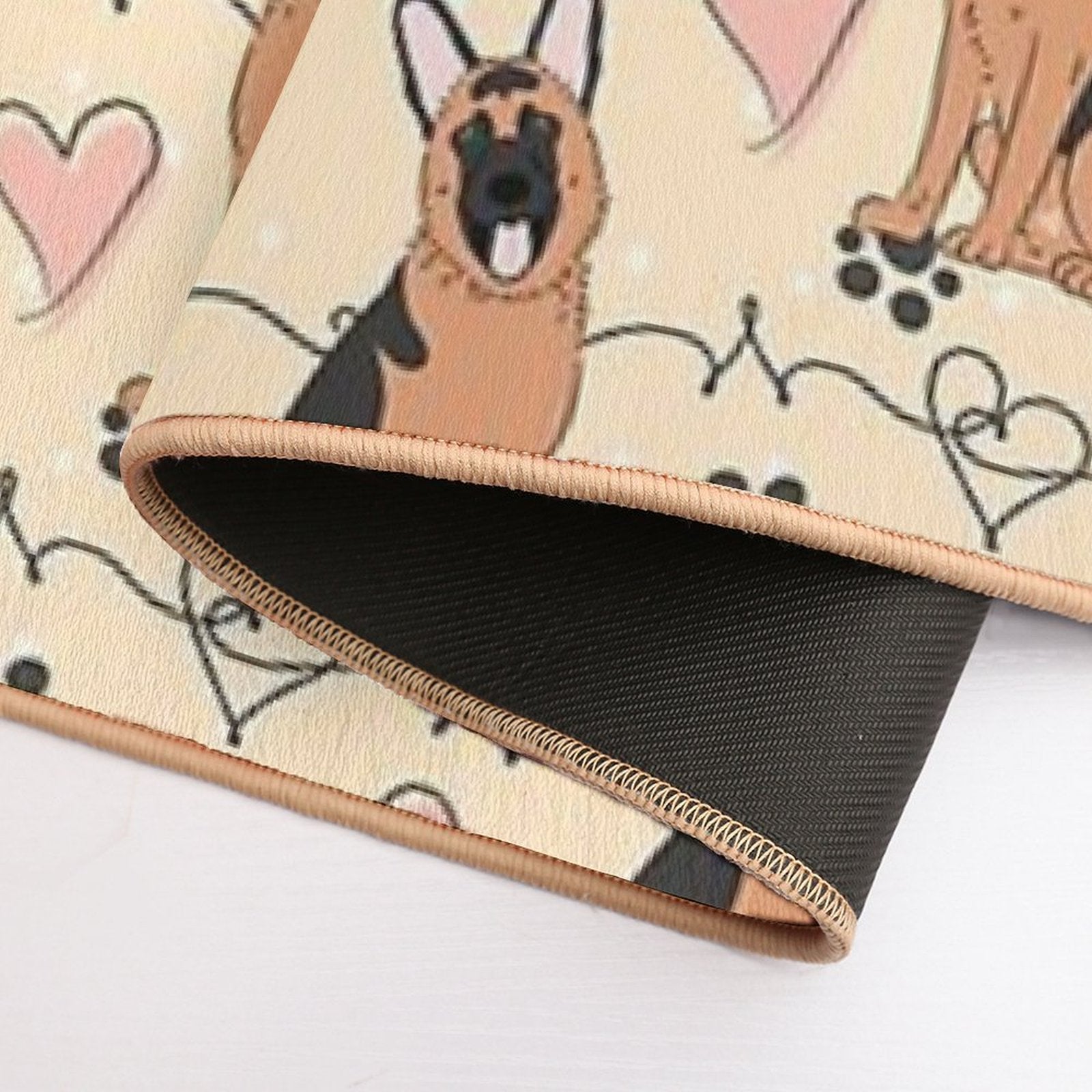 LOVE German Shepherd - Red And Black 2  Dirt-Trapping Bath Mat