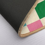 Colorful Squares Green Violet  Odorless Bath Mat