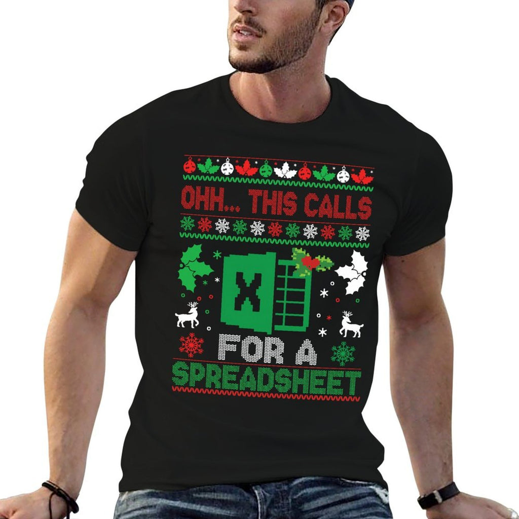 Oh This Calls for A Spreadsheet Christmas Sweater Excel  Graphic-printed T-Shirt