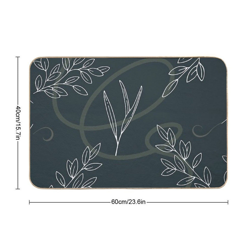 Leaves A Swirl Pattern Dusky Blue  Versatile Bath Mat