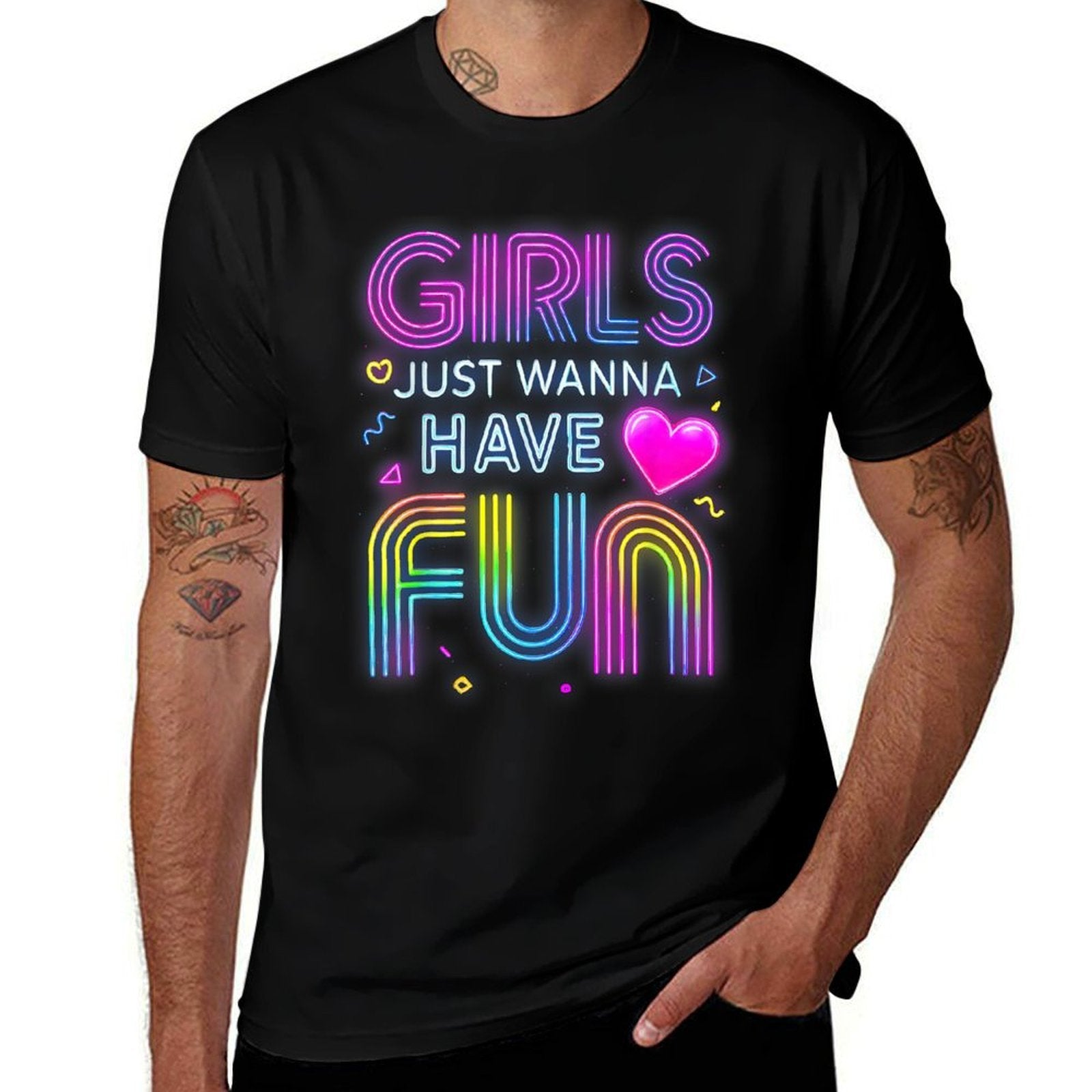 Funny 80s Girls Just Wanna Have Fun 1970s 1980s  Graphic-printed T-Shirt