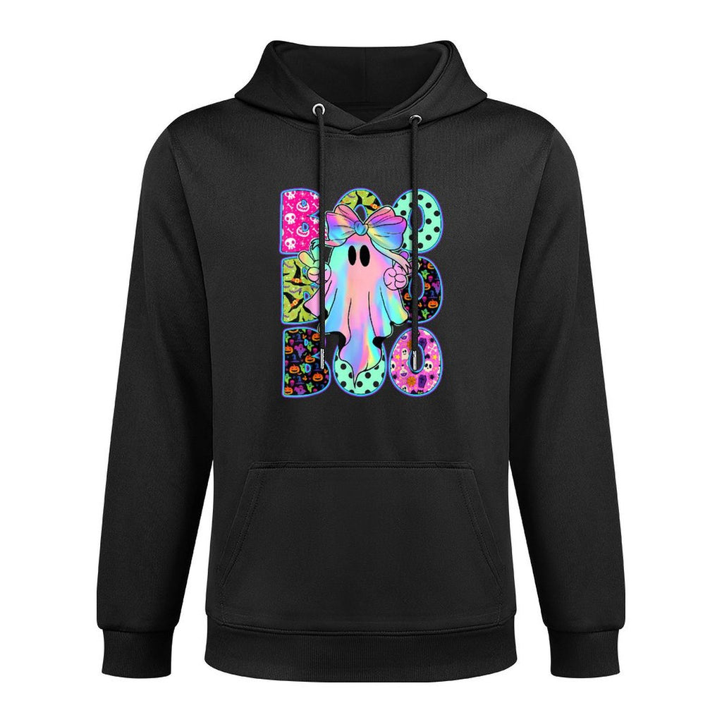 Funny Cute Boo Ghost Spooky Season Glow in Halloween Night Casual Wear Hoodie