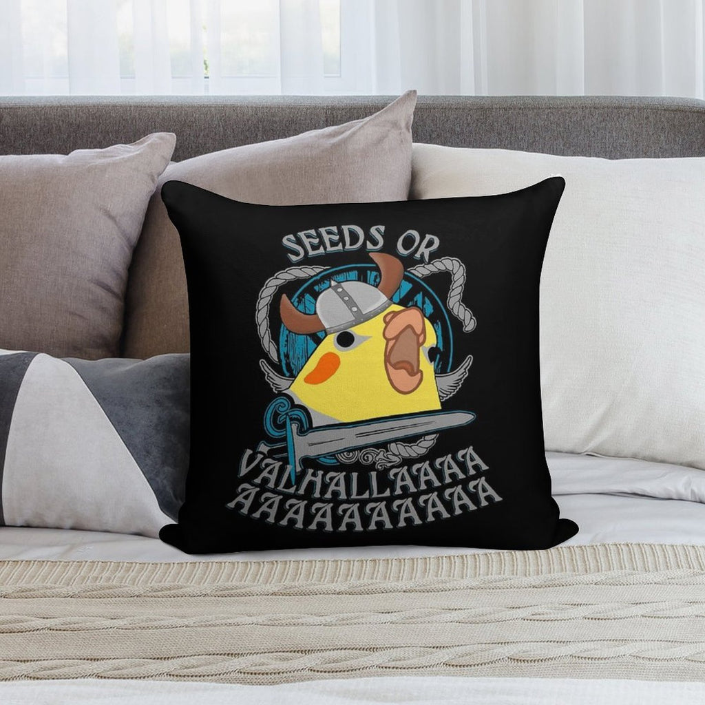 Seeds Or Valhalla - Viking Cockatiel Soft Hidden Zipper Throw Pillow