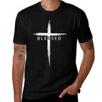 Graphic Christian Cross Jesus Christ Men Women Blessed  Tagless Design T-Shirt