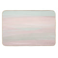 Pastel Shabby Chic Beige Peach Teal Abstract Art  Absorbent Bath Mat