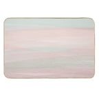 Pastel Shabby Chic Beige Peach Teal Abstract Art  Absorbent Bath Mat