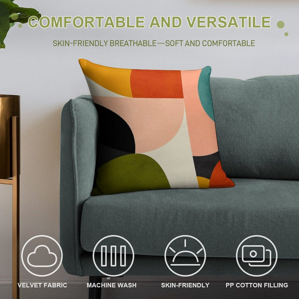 Modern Abstract Mid Century 2 Soft Decorative Cover Throw Pillow