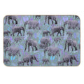 Sweet Elephants in Purple And Grey  Easy To Clean Bath Mat