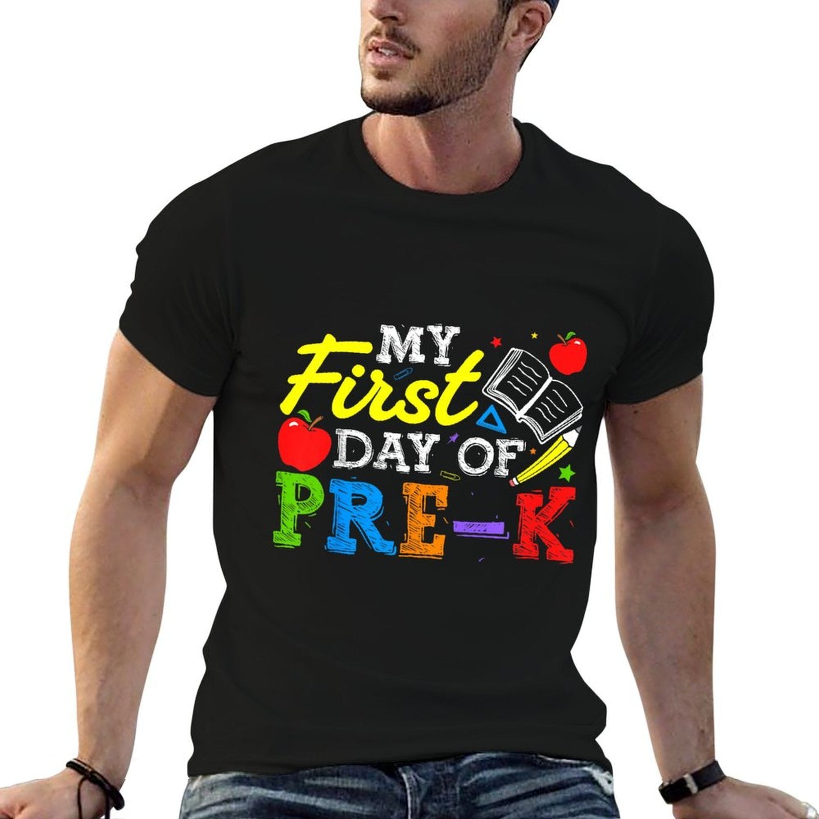 Kids First Day Of Pre-K  Fade-proof Color T-Shirt
